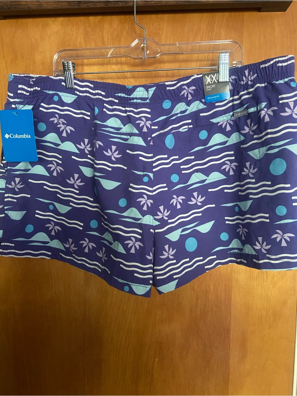🩵🏄‍♀️💜Columbia Purple/Teal Athletic Shorts NWT - Picture 2 of 12